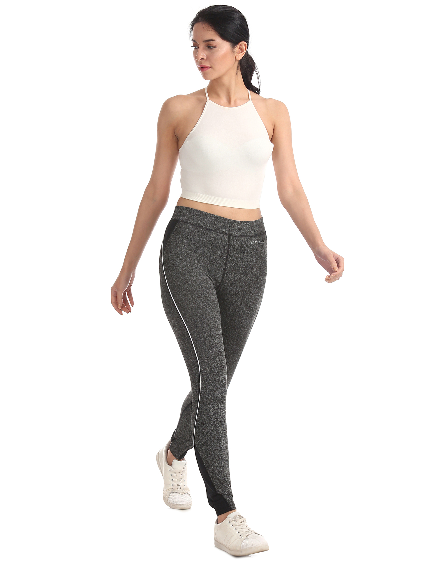 U.S.Polo Assn. Women's Skinny Fit Solid Grey Track Pants